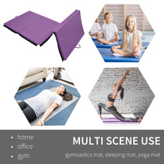 4'x10'x2" Folding Gymnastics Tumbling Mat, Exercise Mat with Carrying Handles for Yoga, MMA, Martial Arts, Dark Blue