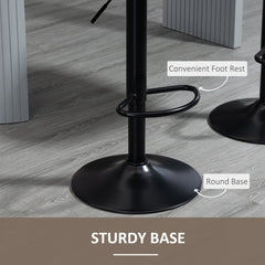 Bar Stools Set of 2, Swivel Counter Height Barstools with Back, Footrest, Adjustable Height, Black