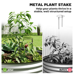 6' x 3' x 1' Large Outdoor Planter Box, Galvanized Raised Garden Bed with Metal Plant Stake, Silver