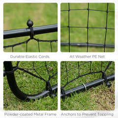 Volleyball Rebounder Net Football Training Aid Kickback Target Play Red