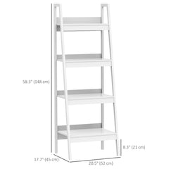 Set of 2, 4 Tier Ladder Shelf Bookcase, Multi-Use Display Rack, Storage Shelving Unit Display Stand, Flower Plant Stand, Home Office Furniture, Black
