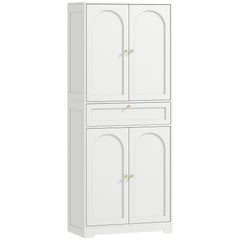72.4" Tall Kitchen Pantry Cabinet, Modern Freestanding Storage Cabinet with Shaker Doors and Adjustable Shelves, White