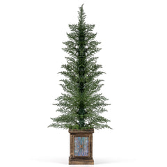 4 FT Potted Artificial Christmas Tree, 100 PE Tips on a Retro Urn Base, Unlit