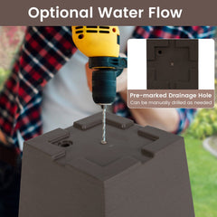 Set of 2 Square Taper Planter with Removable Inner Bucket and Optional Drainage Hole-S