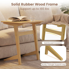 Set of 2 Wood Sofa Side Table C-shaped End Table with Wood Veneered Top