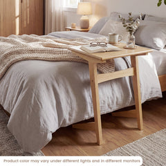 Set of 2 Wood Sofa Side Table C-shaped End Table with Wood Veneered Top