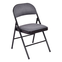 Folding Chair Set with Upholstered Seat and Fabric Covered Backrest