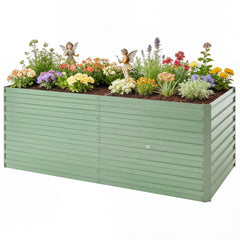 5' x 3' x 2' Raised Garden Bed, Galvanized Planter Box for Growing Flowers, Herbs and Vegetables, Black