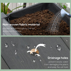Mobile Raised Garden Bed Elevated Wood Planter Box with Lockable Wheels, Storage Shelf for Herbs Vegetables, Natural