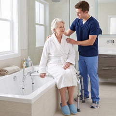 Sliding Tub Transfer Bench, Shower Chair for Disabled and Elderly-White