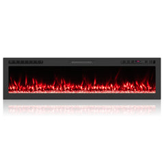 Smart WiFi Electric Fireplace Wall Mounted & Recessed 750W/1500W Heater-68 Inch