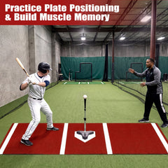 Softball Pitching Mat 10 x 3 Feet Softball Training Aid-Red