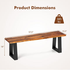 Solid Acacia Wood Patio Bench Dining Bench Seating Bench