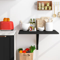Space Saver Folding Wall-Mounted Drop-Leaf Table-Black