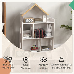 Toy Storage Organizer Cabinet, 3-Tier Kids Bookshelf for Playroom, Kids Room, Nursery, Kindergarten, White