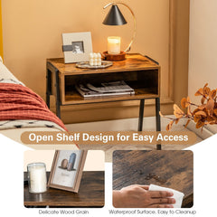 Stackable Night Stand and Accent Table with Metal Frame