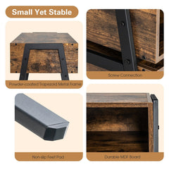 Stackable Night Stand and Accent Table with Metal Frame