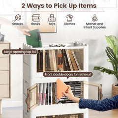 Stackable Storage Bins with Lockable Wheels-3 Pack