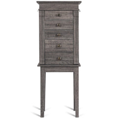 Standing Jewelry Cabinet Storage Organizer with Wooden Legs