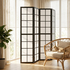 3 Panel Room Divider, 5.6 ft Folding Wall Divider Room Partition for Home Office, Bedroom, Black