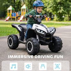 Kids 4 Wheeler Quad with Music, Headlights, High & Low Speed, Kids ATV for 3-5 Years Old Boys & Girl, Red