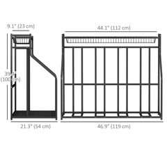 4 Bicycle Bike Stand, Metal Floor Bike Storage Rack with Basket, Hooks, Indoor Outdoor Bicycle Stand, Black