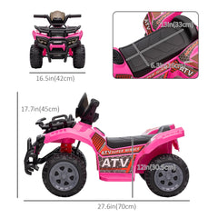 Kids Ride-on ATV Quad Bike Four Wheeler Car with Music, 6V Battery Powered Motorcycle for 18-36 Months, Black