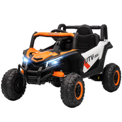 12V Kids Ride On Car with Remote Control, Battery Powered Electric UTV with Spring Suspension for Aged 3-5 Years, Orange