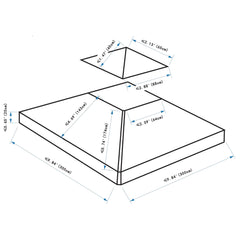 Square2-Tier Gazebo Canopy Replacement Top Cover Water-resistant UV Protected Shade Protection (Cream White)