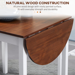 Solid Wood Kitchen Table, Drop Leaf Tables for Small Spaces, Folding Dining Table, Black