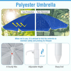Toddler Outdoor Activity Table with Adjustable and Collapsible Umbrella-Brown