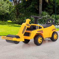 Toddler Ride on Car with Adjustable Roller and Under-Seat Storage-Yellow