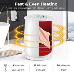 Towel Warmer Bucket with Auto Shut Off for Bathroom-White