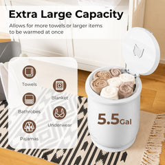 Towel Warmer Bucket with Auto Shut Off for Bathroom-White