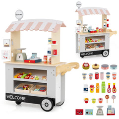 Toy Cart Play Set with POS Machine and Lovely Scale-Gray