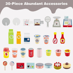 Toy Cart Play Set with POS Machine and Lovely Scale-Gray