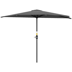 9.8ft Half Umbrella Semi Round Patio Parasol with Crank Handle, Top Vent for Garden, Balcony- NO BASE INCLUDED, Green