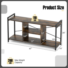 TV Stand for 55 Inch TVs Industrial Entertainment Center-Rustic Brown