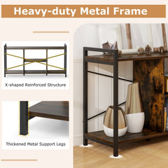 TV Stand for 55 Inch TVs Industrial Entertainment Center-Rustic Brown
