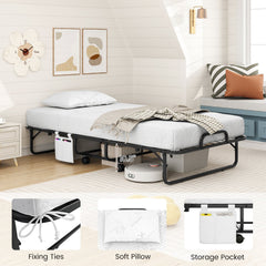 Twin Size Folding Bed with 5 Inch Mattress