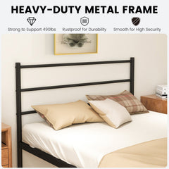 Twin Metal Platform Bed with Headboard and Footboard, 26 lb Frame, Black