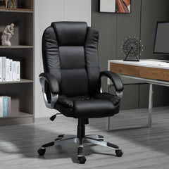 High Back Executive Office Chair Adjustable Desk Seat Swivel PU Leather Computer Chair with Padded Armrests