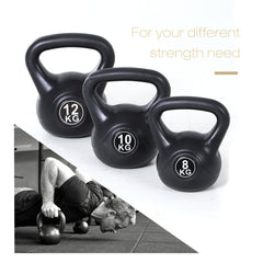 22lb Fitness Kettlebell, Plastic Exercise Weight, Weightlifting Tools with Sand, Handle, Noise Reduction for Home, Gym