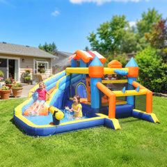 Bouncy Castle for Kids, Inflatable Bounce House with Slide, Pool (Ball Pit), Climbing Wall and Blower for Indoor Outdoor