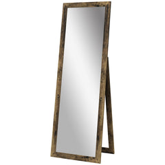 58" x 20" Full Length Mirror with Frame, Floor Standing Mirror, Rectangular Full Body Mirror for Bedroom, Living Room, Brown