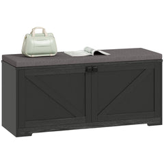Shoe Storage Bench with Padded Seat, Entryway Bench Holds up to 352 lb, Shoe Organizer, 8 Pairs, Light Grey