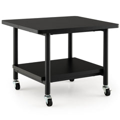 Under Desk Printer Stand with 4 Wheels and Locking Mechanism-Black