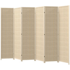 Woven Bamboo Room Divider, 4 Panel Folding Indoor Privacy Screens for Home Office, 71"x71"x0.6", Natural