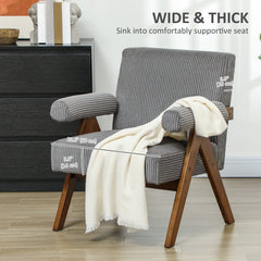 Cashmere Accent Chair Armchair with Wide Seat and Soft Padded Armrests for Reading, Bedroom, Cream White