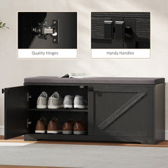 Shoe Storage Bench with Padded Seat, Entryway Bench Holds up to 352 lb, Shoe Organizer, 8 Pairs, Light Grey